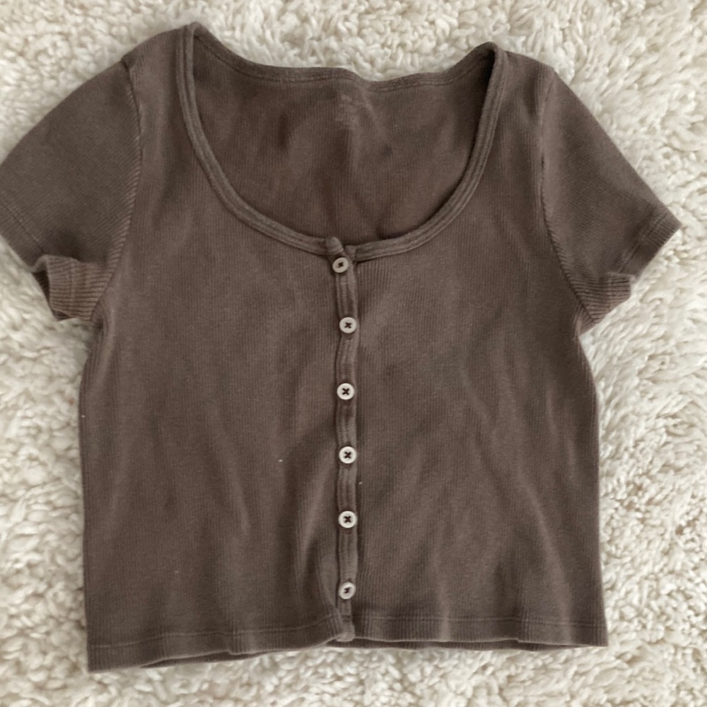Brandy Melville brown button top